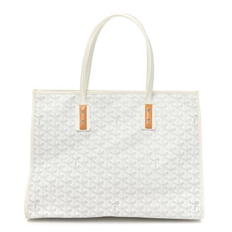 white goyardine marquises tote